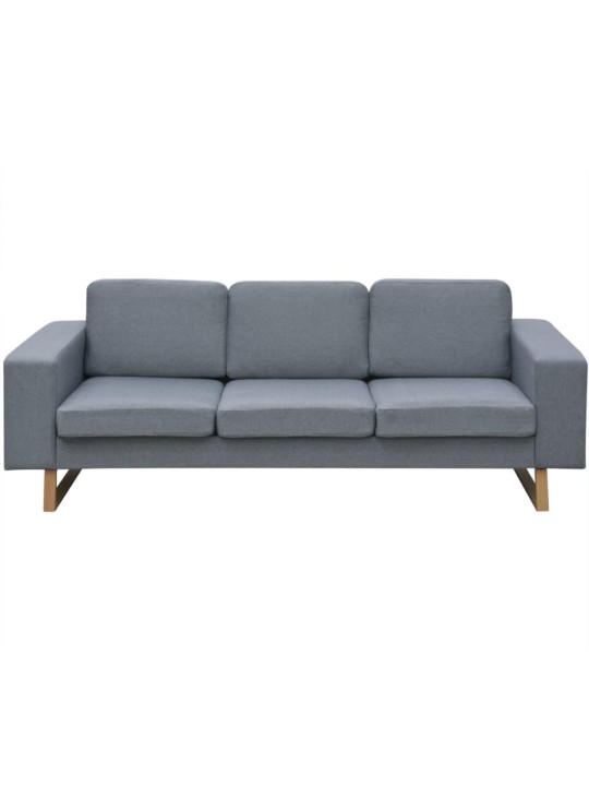 trivietė medžiaginė sofa, šviesiai pilkos spalvos