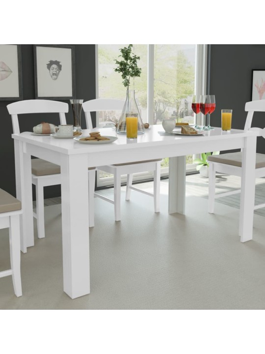 Valgomojo stalas, 140 x 80 x 75 cm, baltas