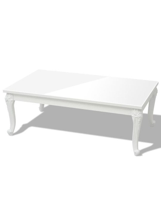 Kavos staliukas, baltas, 115x65x42cm, labai blizgus