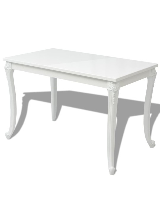 Valgomojo stalas, 116x66x76cm, labai blizgus, baltas