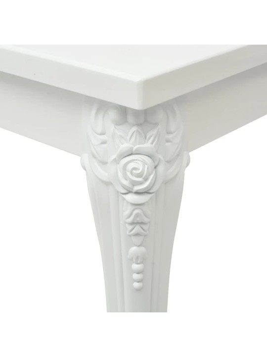 Valgomojo stalas, 116x66x76cm, labai blizgus, baltas