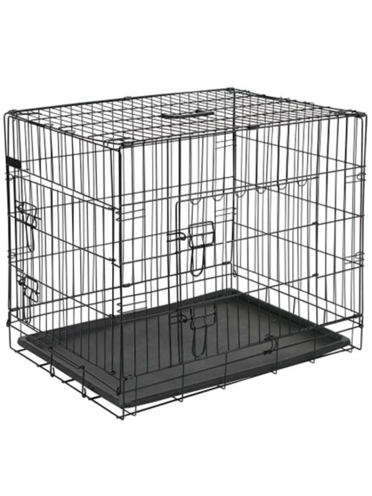 @Pet Šunų transportavimo narvas, juodas, 63x44x50,5cm, metalas