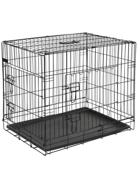 @Pet Šunų transportavimo narvas, juodas, 107x70x77,5cm, metalas