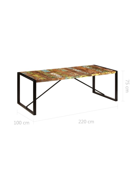 Valgomojo stalas, 220x100x75cm, perdirbtos medienos masyvas