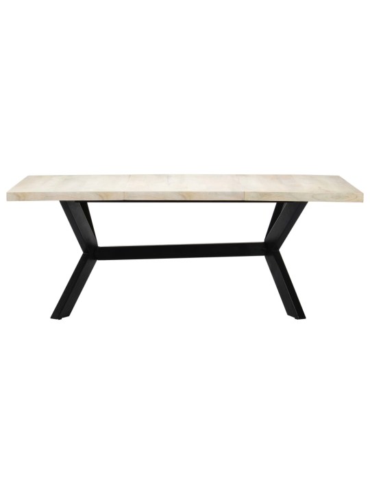 Valgomojo stalas, baltas, 200x100x75 cm, mango med. masyvas