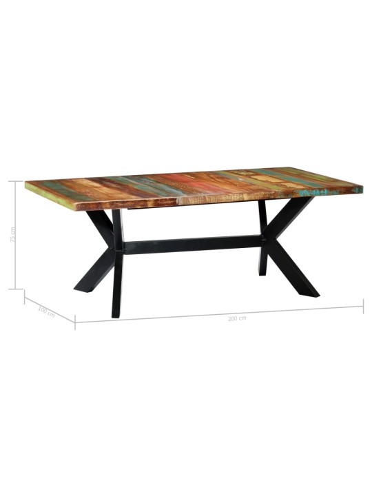 Valgomojo stalas, 200x100x75cm, perdirbtos medienos masyvas