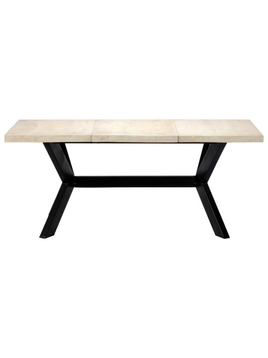 Valgomojo stalas, baltas, 180x90x75cm, mango med. masyvas