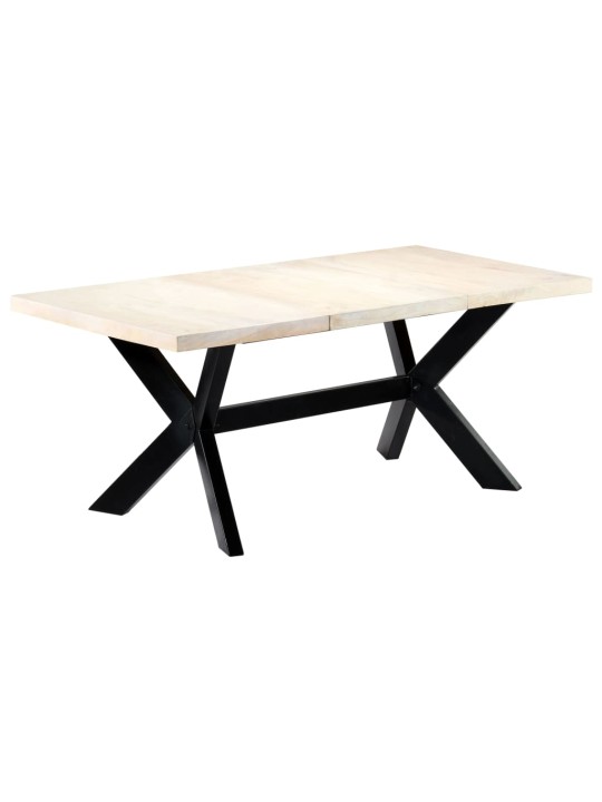 Valgomojo stalas, baltas, 180x90x75cm, mango med. masyvas
