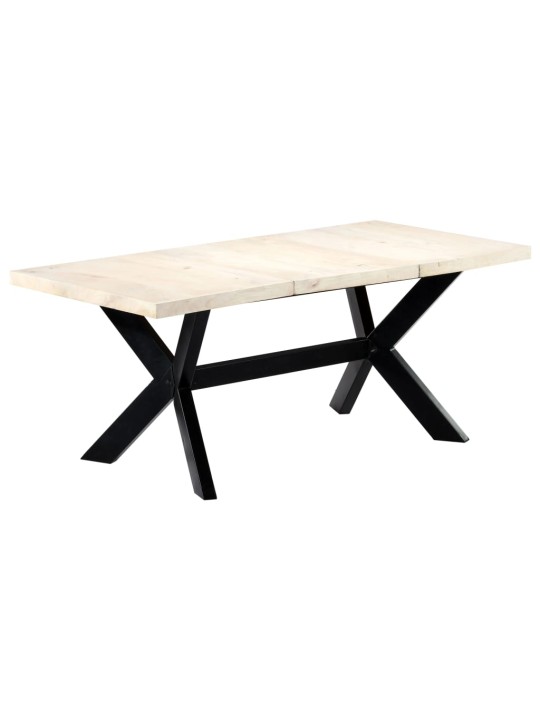 Valgomojo stalas, baltas, 180x90x75cm, mango med. masyvas