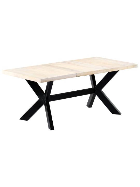 Valgomojo stalas, baltas, 180x90x75cm, mango med. masyvas
