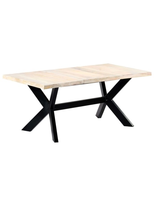 Valgomojo stalas, baltas, 180x90x75cm, mango med. masyvas