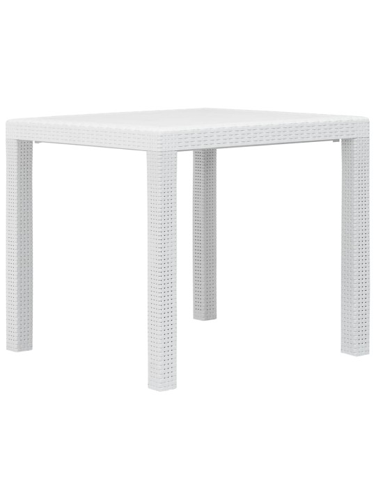 Sodo stalas, baltos sp., 79x79x72 cm, plastikas, rat. imit.