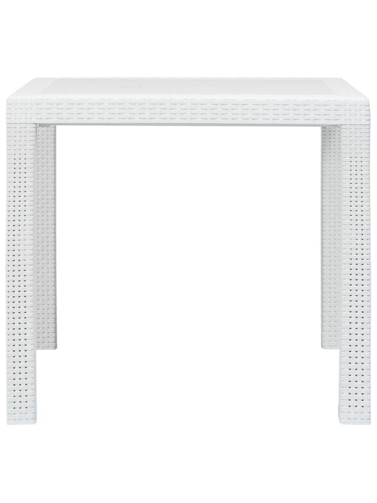 Sodo stalas, baltos sp., 79x79x72 cm, plastikas, rat. imit.