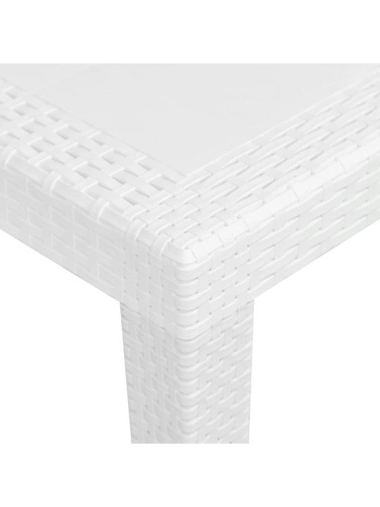 Sodo stalas, baltos sp., 79x79x72 cm, plastikas, rat. imit.