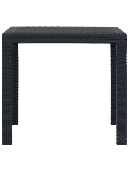 Sodo stalas, antracito sp., 79x79x72 cm, plastikas, rat. imit.