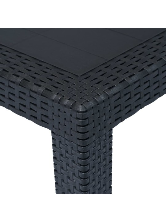 Sodo stalas, antracito sp., 79x79x72 cm, plastikas, rat. imit.