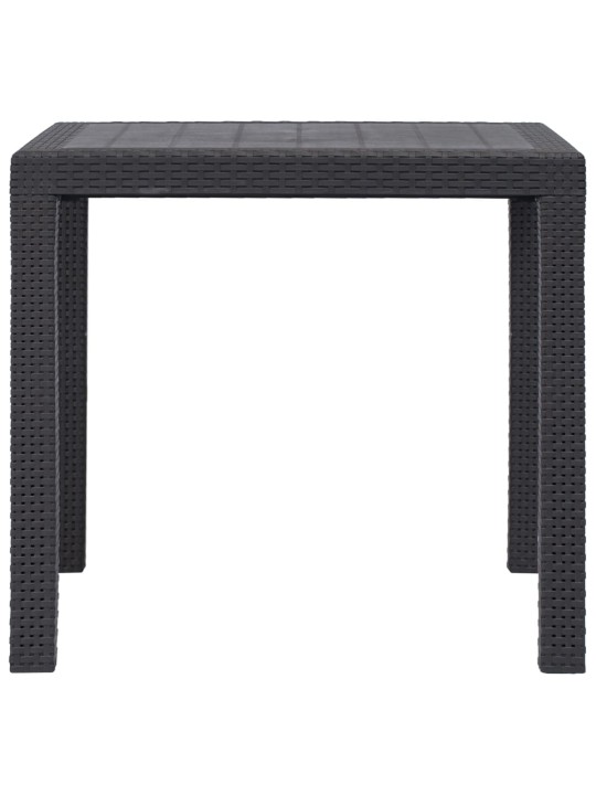 Sodo stalas, rudos sp., 79x79x72 cm, plastikas, rat. imit.