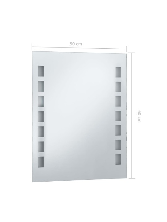 Sieninis vonios kambario veidrodis su LED, 50x60cm