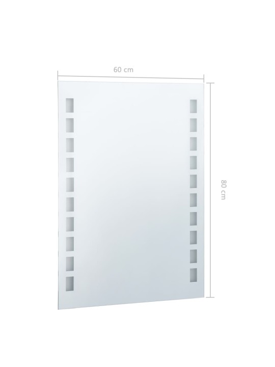 Sieninis vonios kambario veidrodis su LED, 60x80cm
