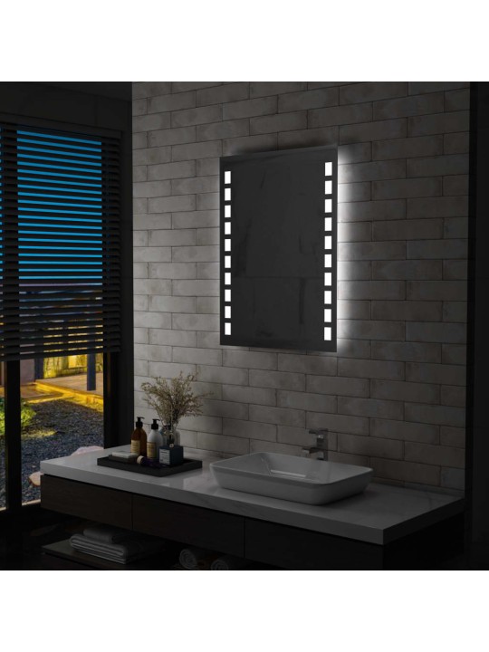 Sieninis vonios kambario veidrodis su LED, 60x80cm