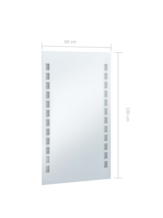 Sieninis vonios kambario veidrodis su LED, 60x100cm