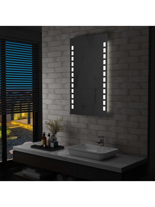 Sieninis vonios kambario veidrodis su LED, 60x100cm