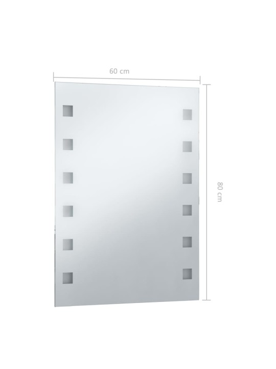 Sieninis vonios kambario veidrodis su LED, 60x80cm