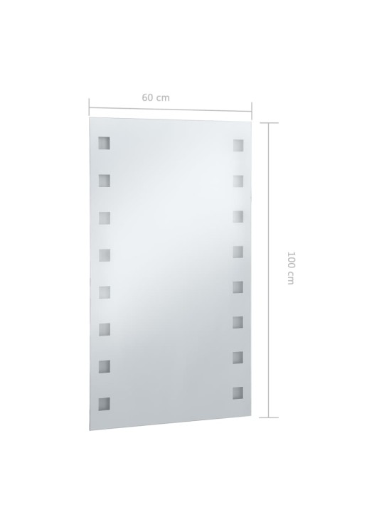 Sieninis vonios kambario veidrodis su LED, 60x100cm