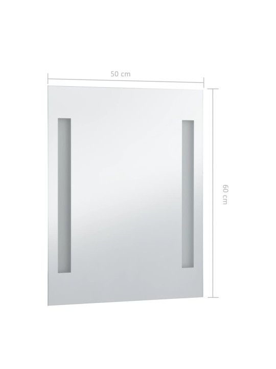 Sieninis vonios kambario veidrodis su LED, 50x60cm