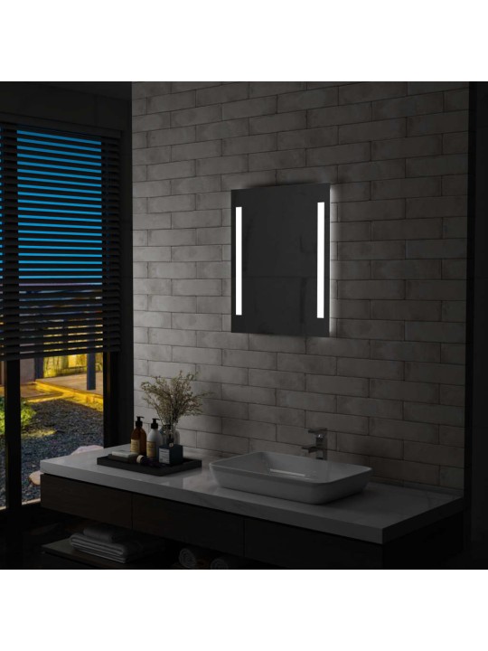 Sieninis vonios kambario veidrodis su LED, 50x60cm