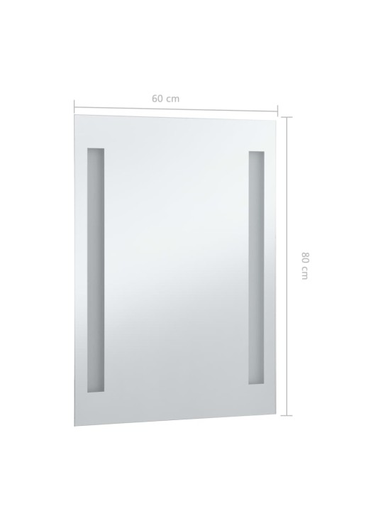 Sieninis vonios kambario veidrodis su LED, 60x80cm