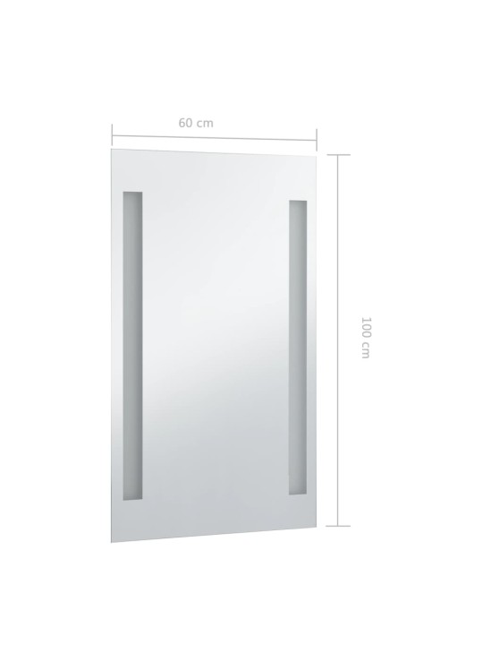 Sieninis vonios kambario veidrodis su LED, 60x100cm