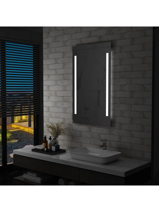 Sieninis vonios kambario veidrodis su LED, 60x100cm