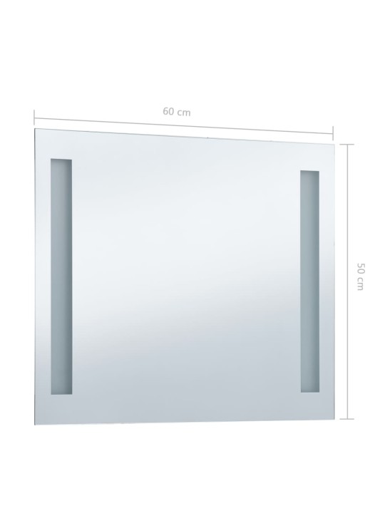 Sieninis vonios kambario veidrodis su LED, 60x50cm