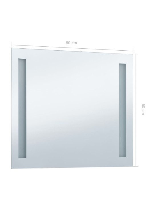 Sieninis vonios kambario veidrodis su LED, 80x60cm