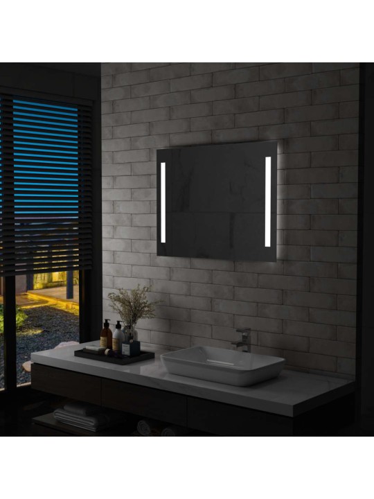Sieninis vonios kambario veidrodis su LED, 80x60cm