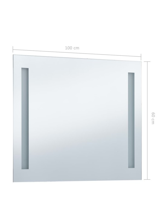 Sieninis vonios kambario veidrodis su LED, 100x60cm