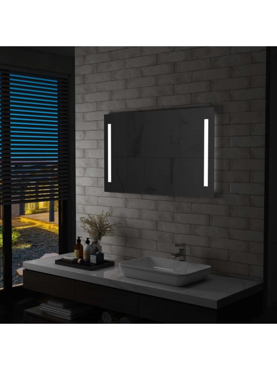 Sieninis vonios kambario veidrodis su LED, 100x60cm