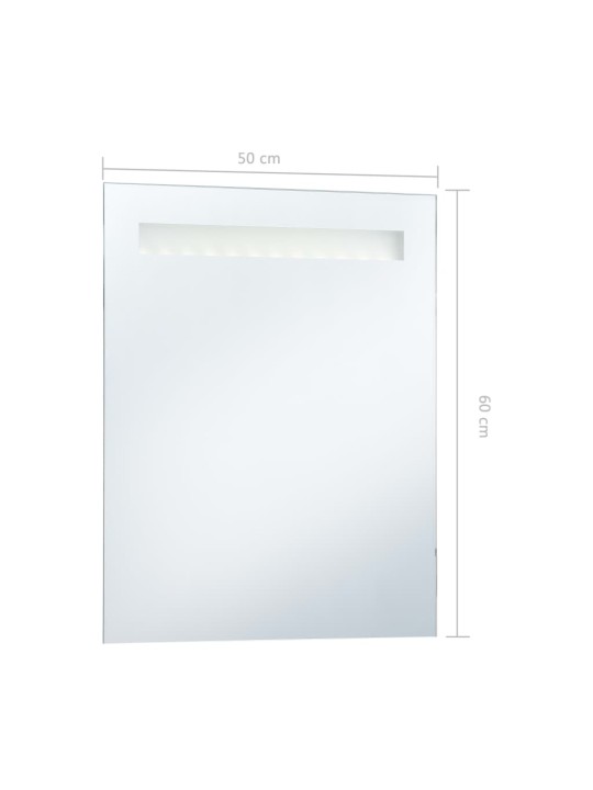 Sieninis vonios kambario veidrodis su LED, 50x60cm