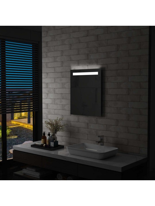 Sieninis vonios kambario veidrodis su LED, 50x60cm