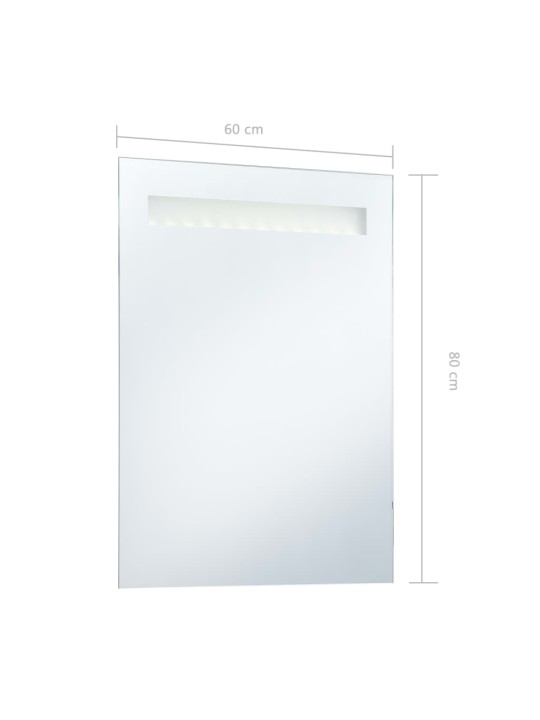 Sieninis vonios kambario veidrodis su LED, 60x80cm