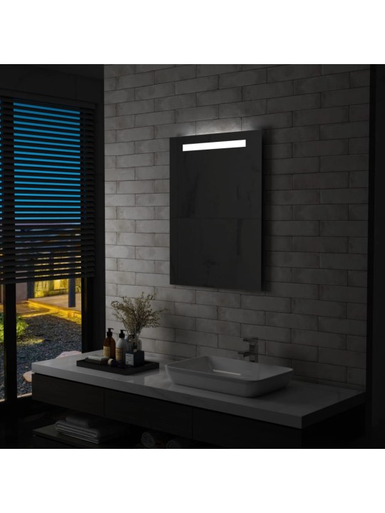 Sieninis vonios kambario veidrodis su LED, 60x80cm