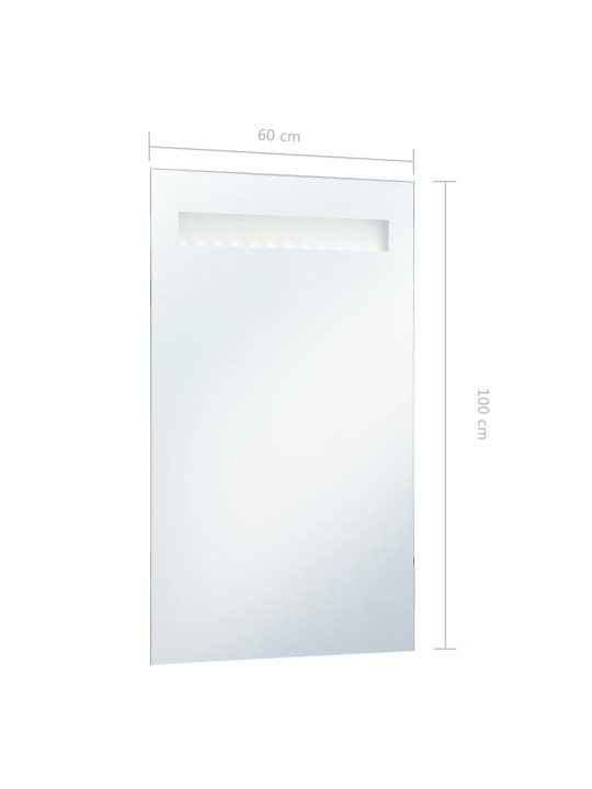 Sieninis vonios kambario veidrodis su LED, 60x100cm