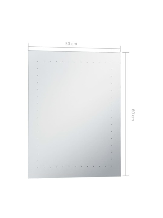 Sieninis vonios kambario veidrodis su LED, 50x60cm