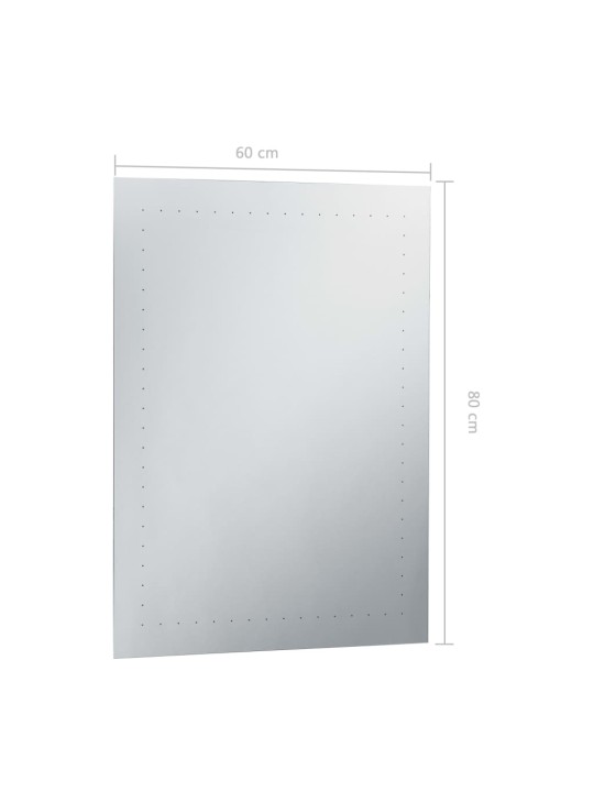 Sieninis vonios kambario veidrodis su LED, 60x80cm
