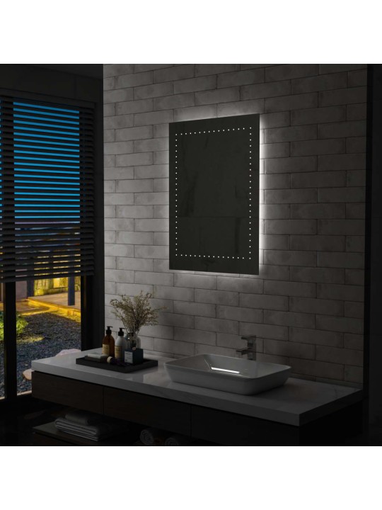 Sieninis vonios kambario veidrodis su LED, 60x80cm