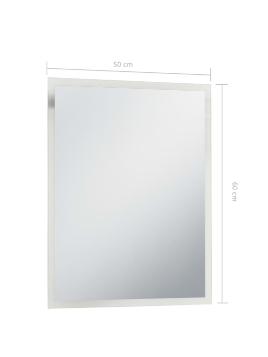 Sieninis vonios kambario veidrodis su LED, 50x60cm