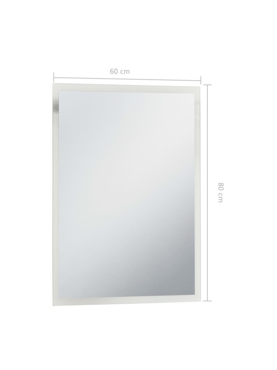 Sieninis vonios kambario veidrodis su LED, 60x80cm