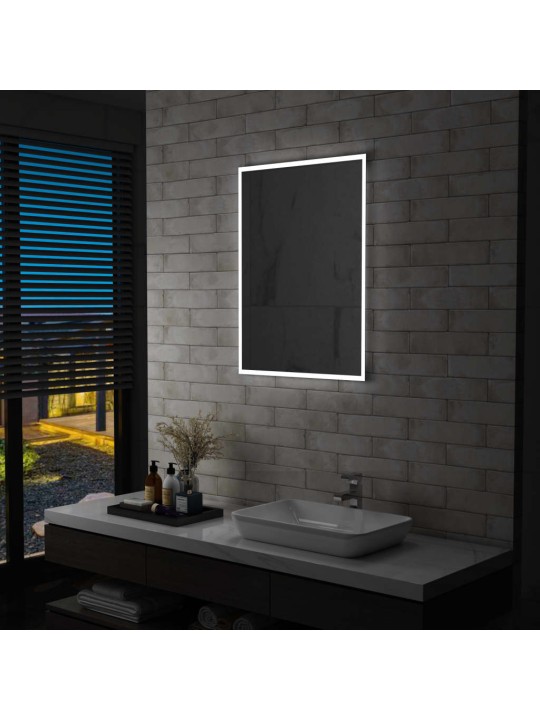 Sieninis vonios kambario veidrodis su LED, 60x80cm