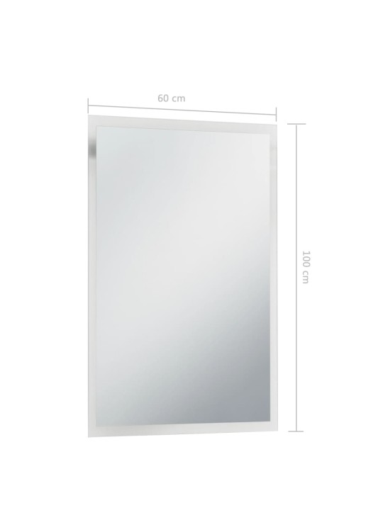 Sieninis vonios kambario veidrodis su LED, 60x100cm